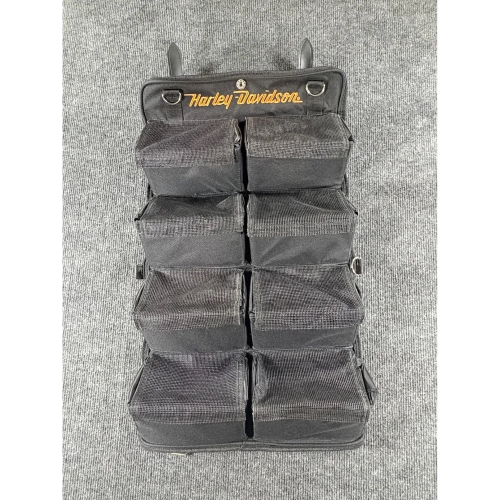 Harley-Davidson Canvas Motorcycle Roll-Up 8-Pocket Tool Travel Barrel Bag B-11